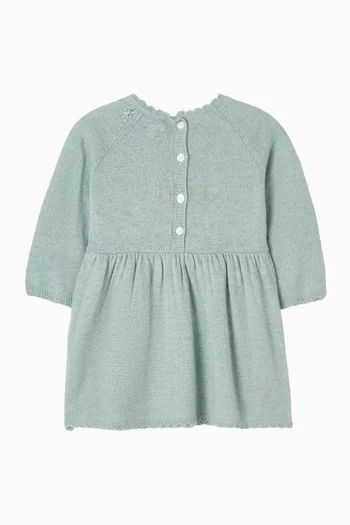 فستان بتطريز زهور منسوج