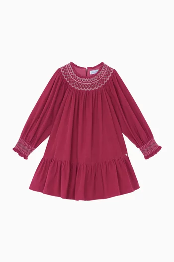 Embroidered Ruffled Flared Dress