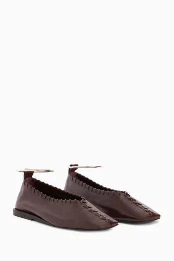 Ring Ballet Flats in Leather