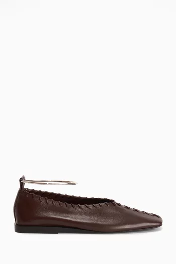 Ring Ballet Flats in Leather