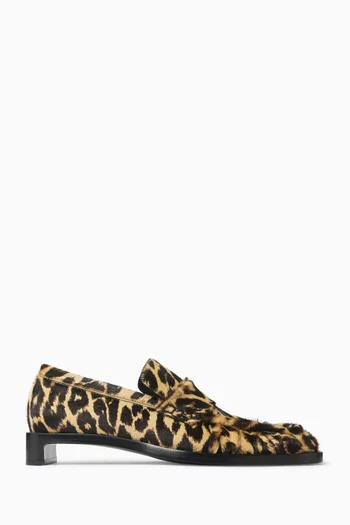 Leopard-printed Loafers in Calf Hair