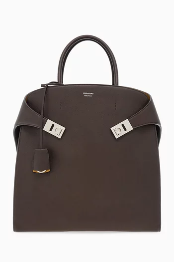 Hug Tote Bag in Hammered Calfskin