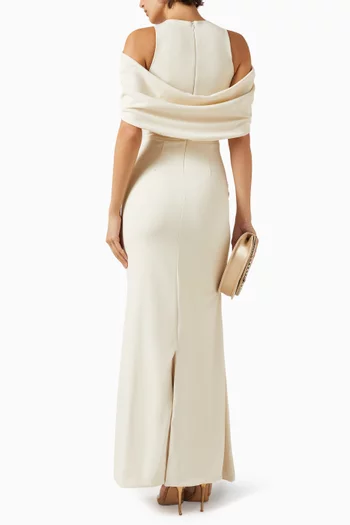 فستان يوليا طويل بأكمام بنمط كاب كريب