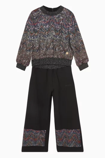 Sequins-embellished Sweatpants in Cotton