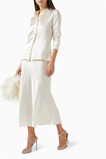 Tina Midi Skirt in Silk