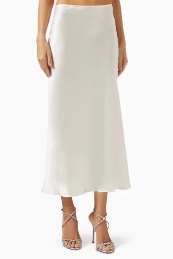 Tina Midi Skirt in Silk
