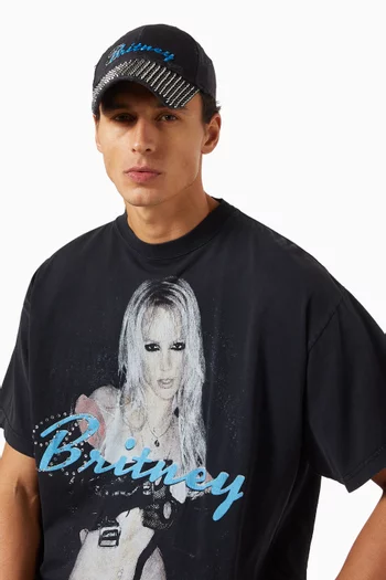 Britney Spears Studded Cap in Faded Cotton