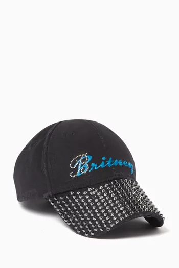 Britney Spears Studded Cap in Faded Cotton