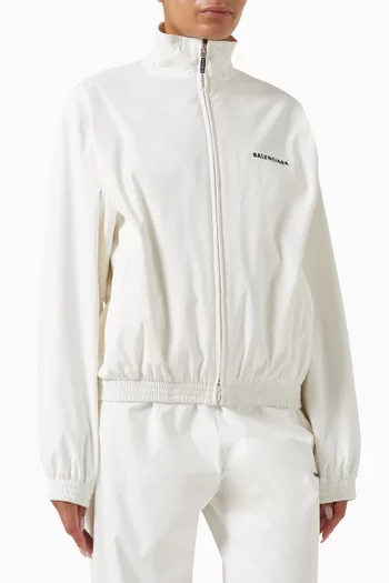 Logo-embroidered Track Jacket in Technical Fabric