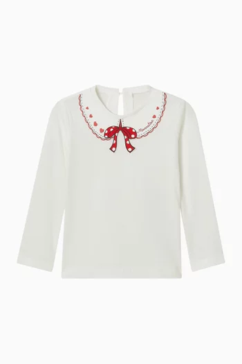 Bow-print T-shirt