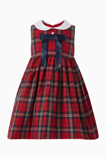Cheque-print Bow Dress