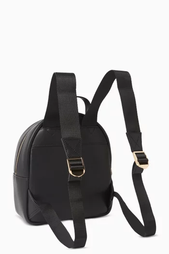 Stud-embellished Backpack in Faux Leather