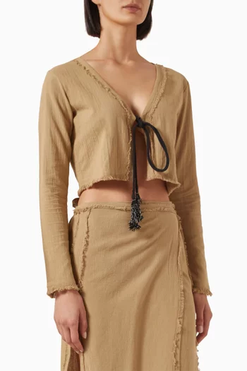 Busteek Top in Artisanal Cotton