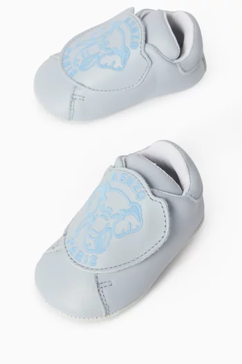 Baby Logo-embroidered Shoes in Leather