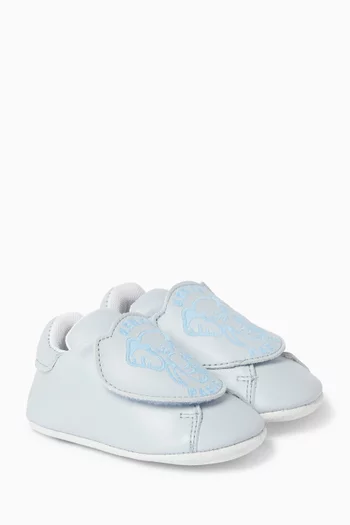 Baby Logo-embroidered Shoes in Leather
