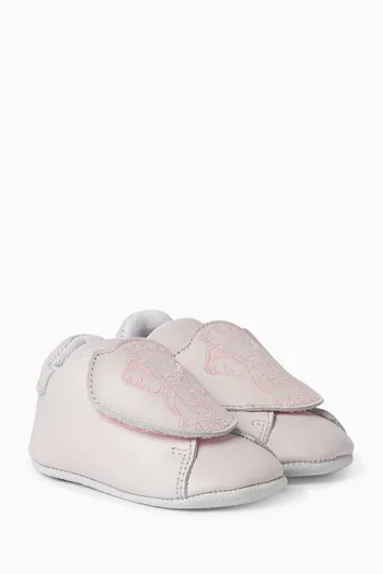 Baby Logo-embroidered Shoes in Leather