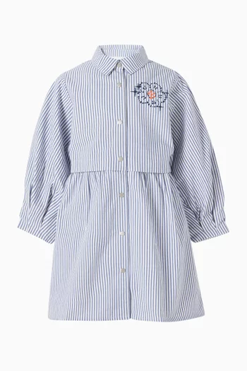 Striped Shirtdress in Cotton