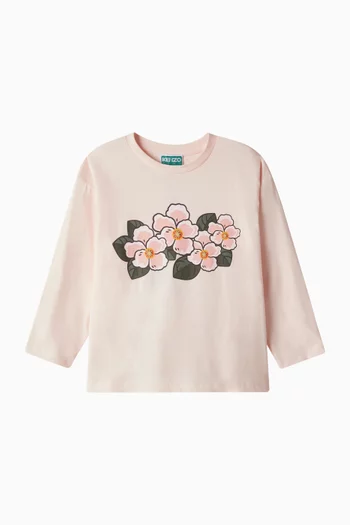 Floral Print T-shirt in Cotton