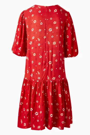 Floral-print Dress in Viscose