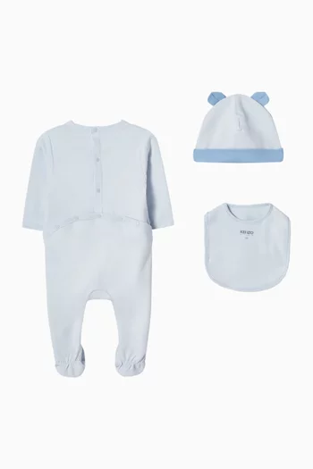 Elephant 3-piece Sleepsuit Gift Set in Cotton