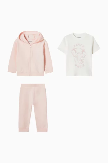 Logo Elephant 3-piece Set in Cotton