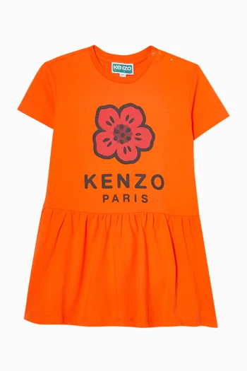 Flower Logo Dress in Cotton