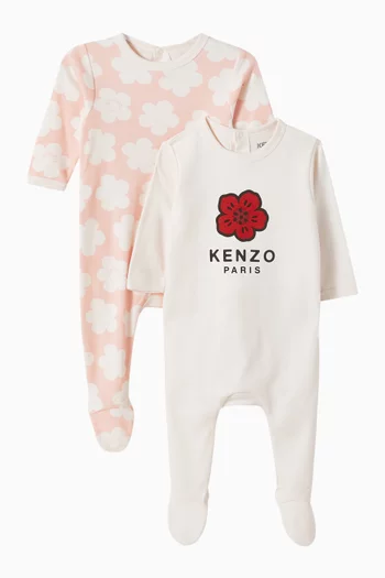 Flower-print Pyjama Set in Organic Cotton