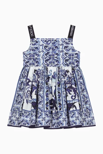 Majolica Print Dress in Poplin