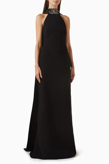 Panna Halterneck Gown in Crepe