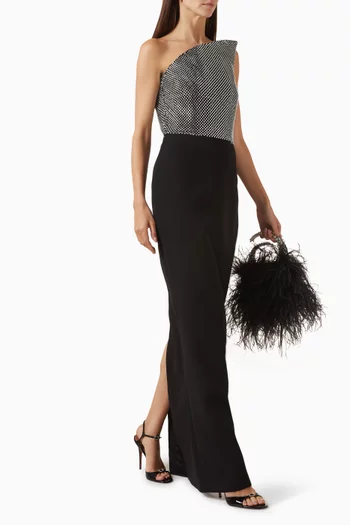 Rhinestone-embellished Gown in Crepe Satin