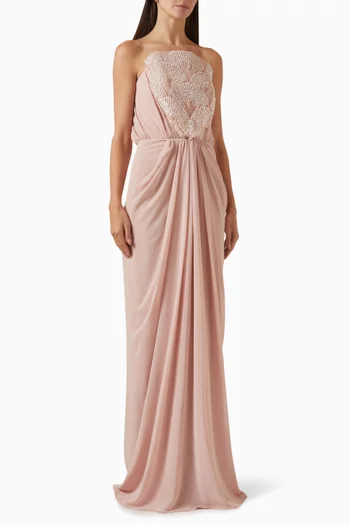 Sequin-embellished Gown in Chiffon