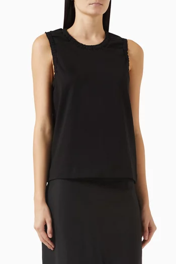 Gathered Tank Top in Cotton-jersey