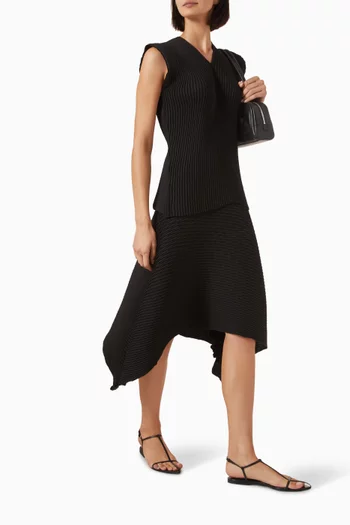 Pleated Midi Skirt in Recycled Polyester