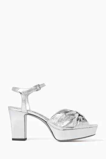 Heloise 80 Sandals in Metallic Leather