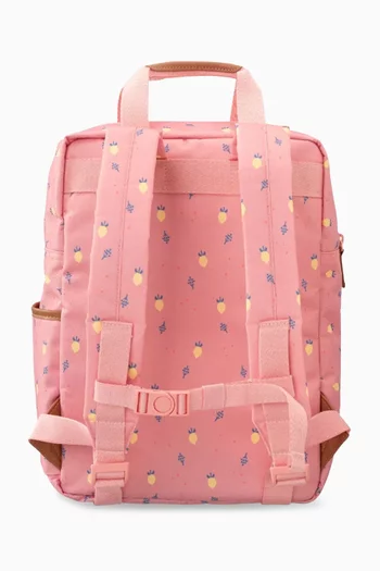 Small Summer Fruit Print Backpack in Recycled Fabric