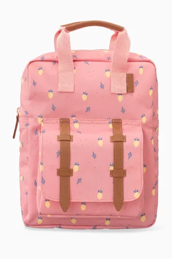 Small Summer Fruit Print Backpack in Recycled Fabric