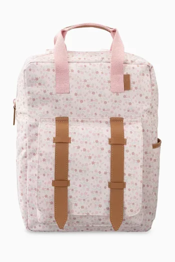 Garden Flowers Print Backpack in Recycled Fabric