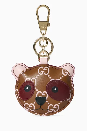 Panda Shaped Bag Charm in Leather