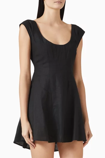 Leila Mini Dress in Linen-blend