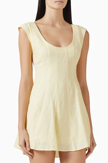 Leila Mini Dress in Linen-blend