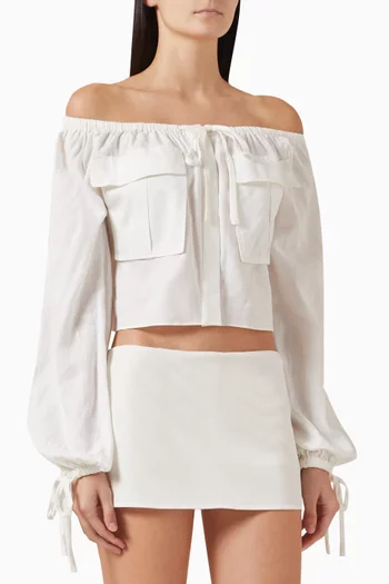 Akiko Cropped Top in Linen-blend
