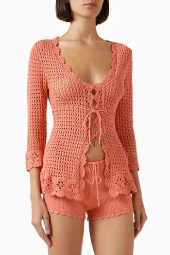 Rosalie Crochet Top in Cotton-blend