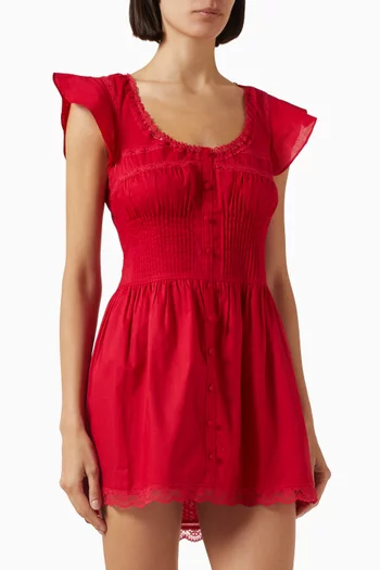 Lille Pintuck Dress in Cotton