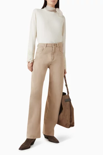 Lace-cuff Sweater in Cashmere