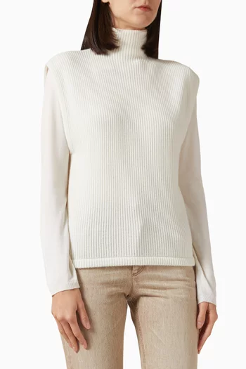Rib-knit Turtleneck Top