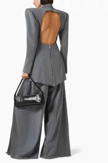 Backless Blazer in Suit Crepe