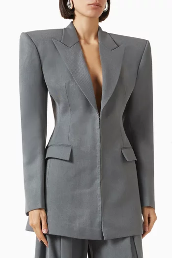 Backless Blazer in Suit Crepe