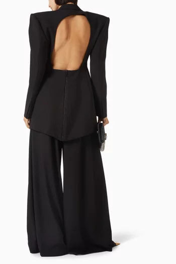 Backless Blazer in Suit Crepe