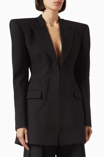 Backless Blazer in Suit Crepe