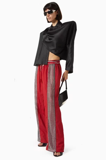 Embellished Track Pants in Taffeta